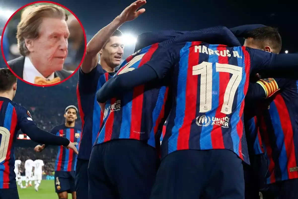Montaje de Pini Zahavi con jugadores del Barça