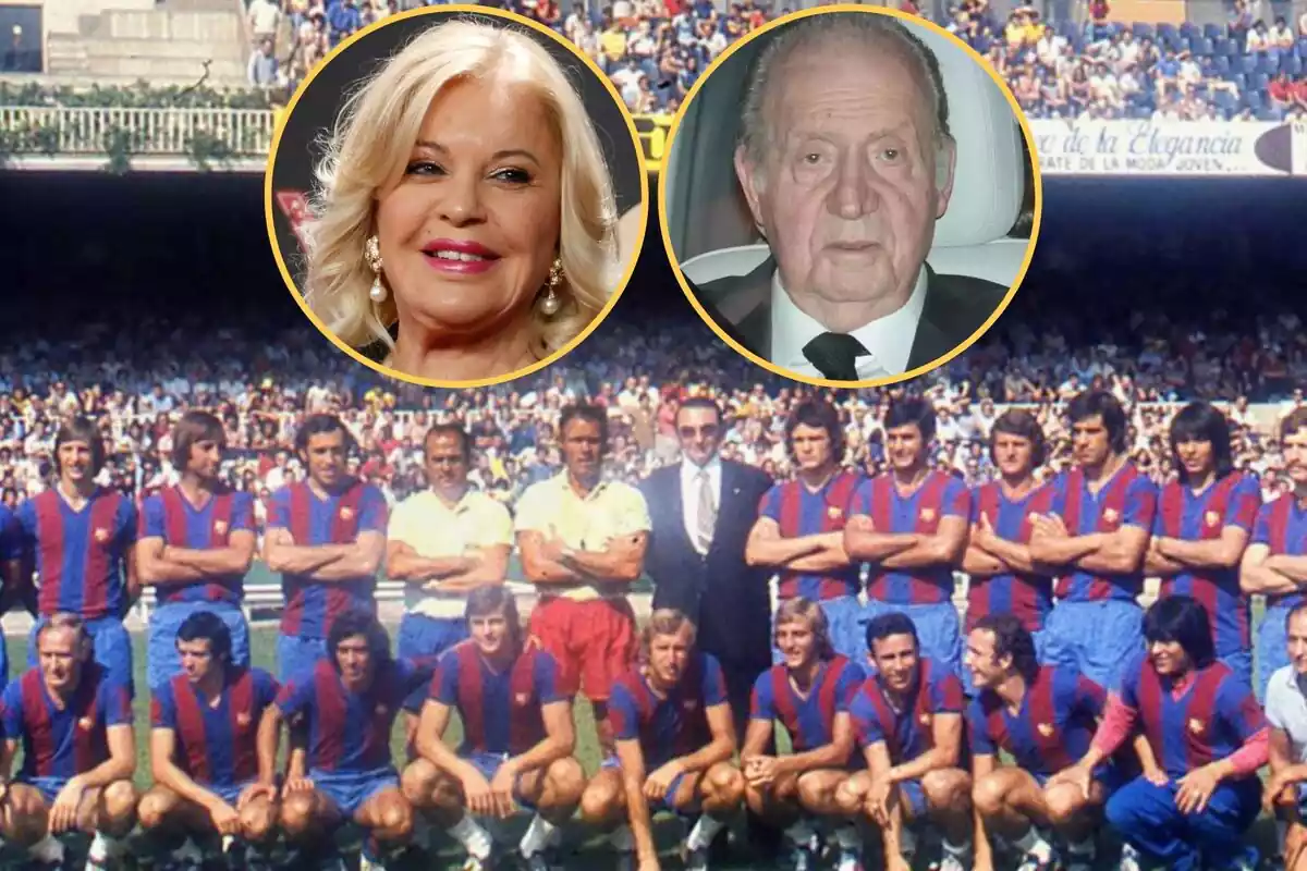 Montaje del Barça y dos famosos