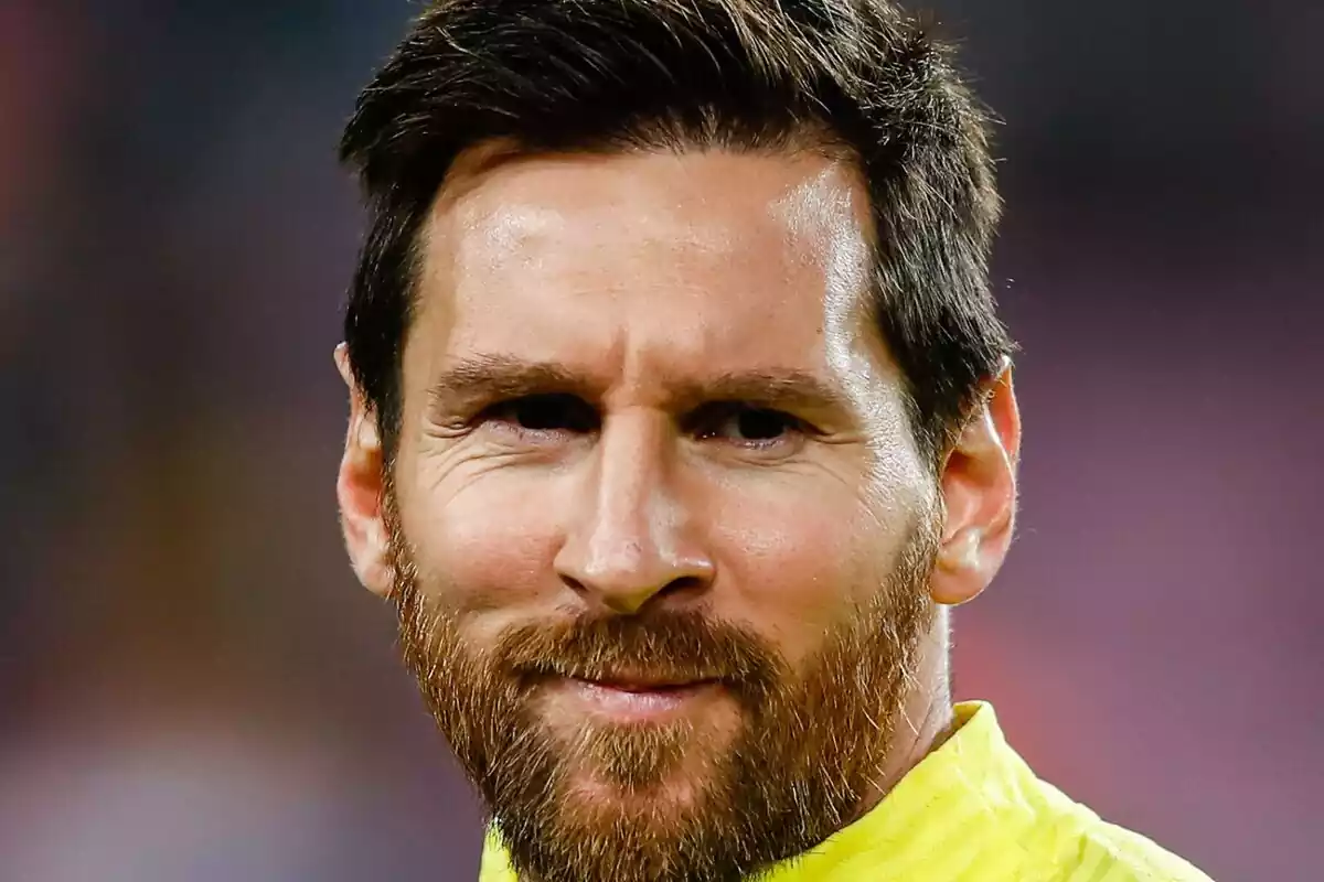 Primer plano de Lionel Messi en el Camp Nou