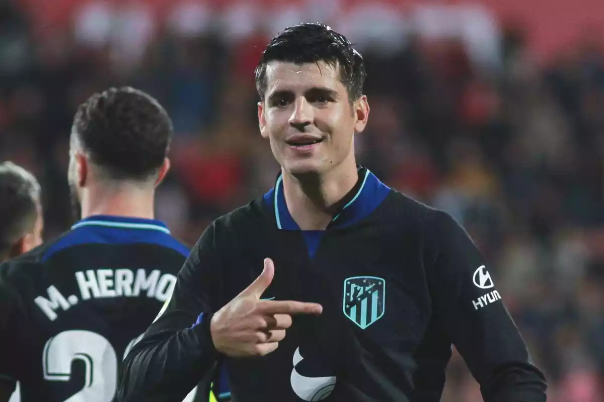 Álvaro Morata celebrando un gol contra el Girona