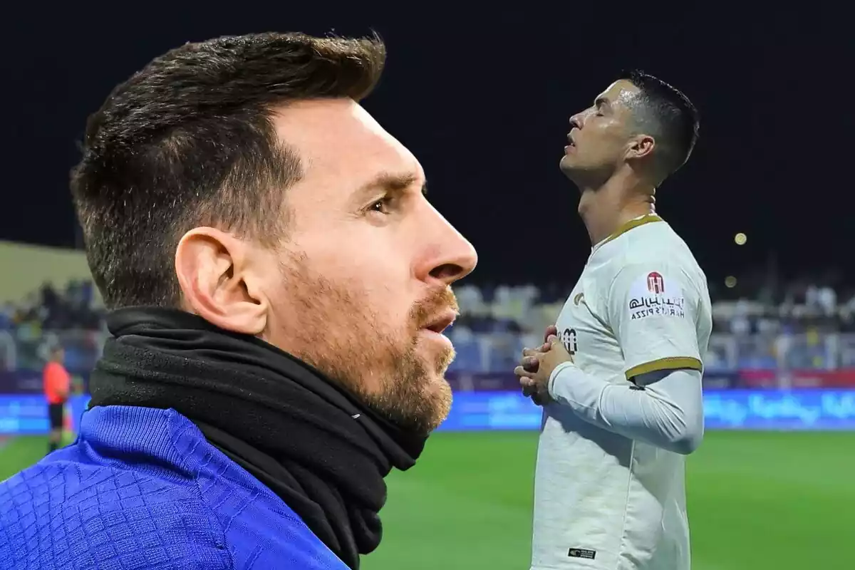 Montaje de Messi y Cristiano Ronaldo mirándose